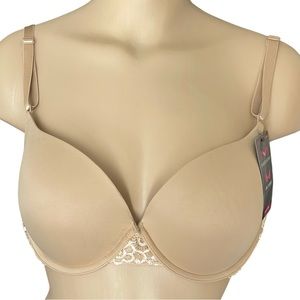 MAIDENFORM Bra One Fab Fit Lace Push Up Convertible Ivory Style #0972XJ 38D